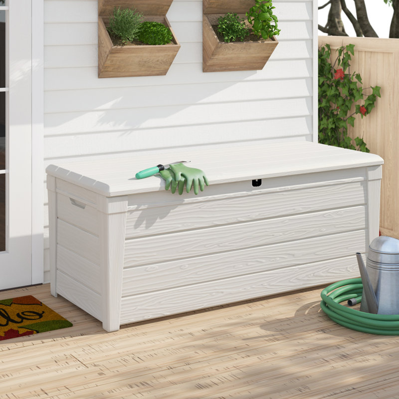 Keter Brightwood 120 Gallon Plastic Deck Box & Reviews Wayfair